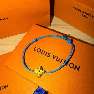 Louis Vuitton Blue Cord Bracelet with Yellow Star Charm
